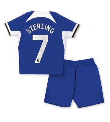 Maillot de foot Chelsea Raheem Sterling #7 Domicile enfant 2023-24 Manches Courte (+ pantalon court)